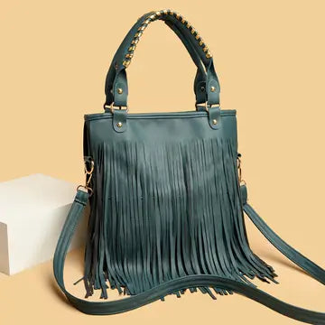 Rivet Tassel Shoulder Crossbody Handbag