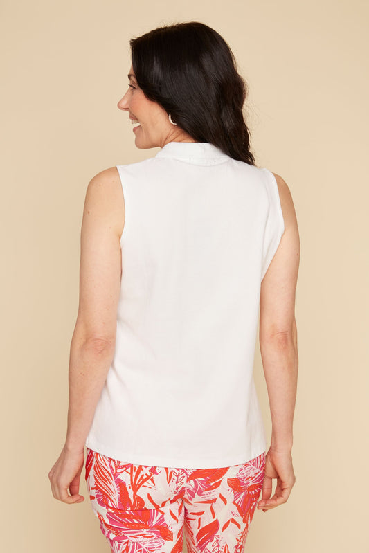 Sleeveless Polo Top