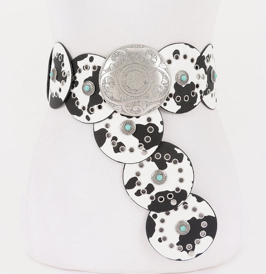 Faux Leather Disc Belt