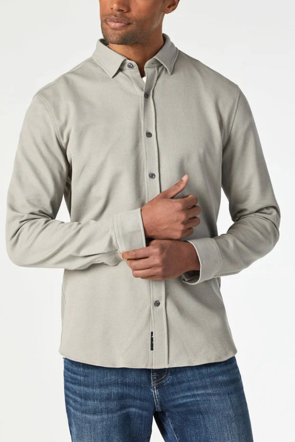 Long Sleeve Pique Button Up