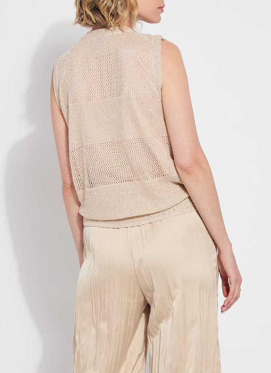 Bria Sequined V-Neck Shell