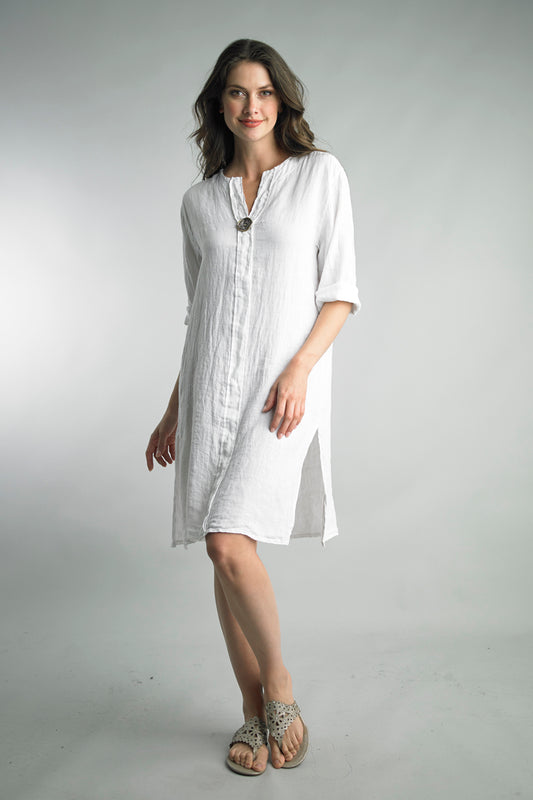Button Linen Dress