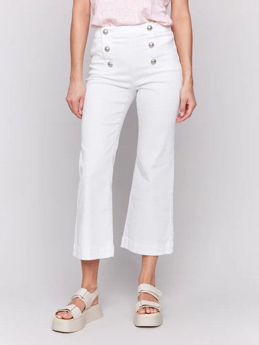 Button Front Pull On Flare Pant