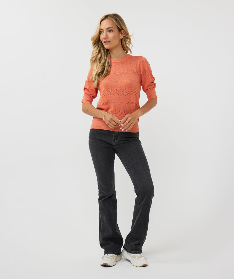 Lurex Short Sleeve Sweater