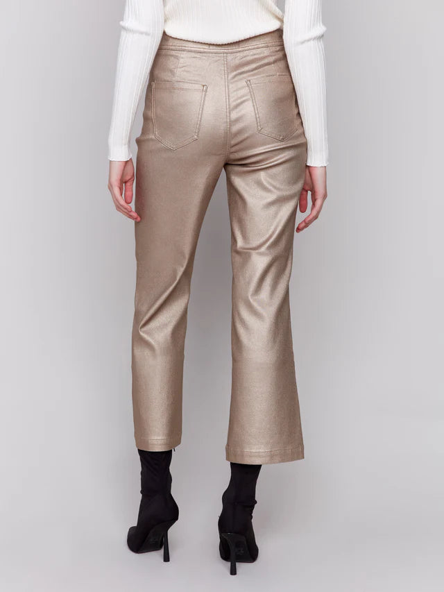 Shiny Wax Flare Leg Pant