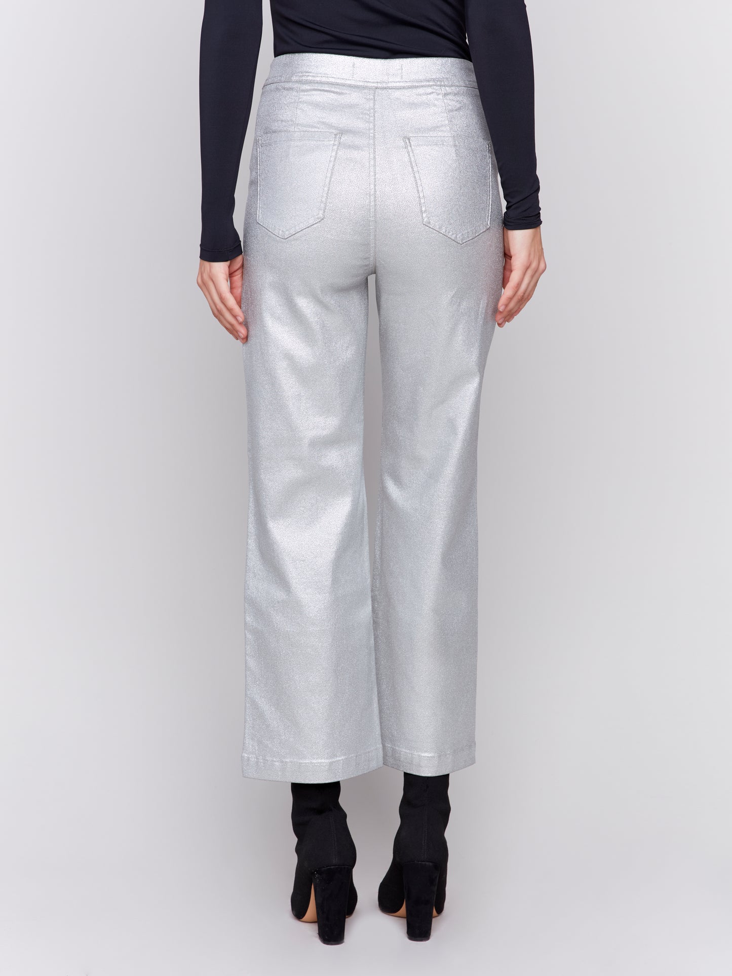 Shiny Wax Flare Leg Pant