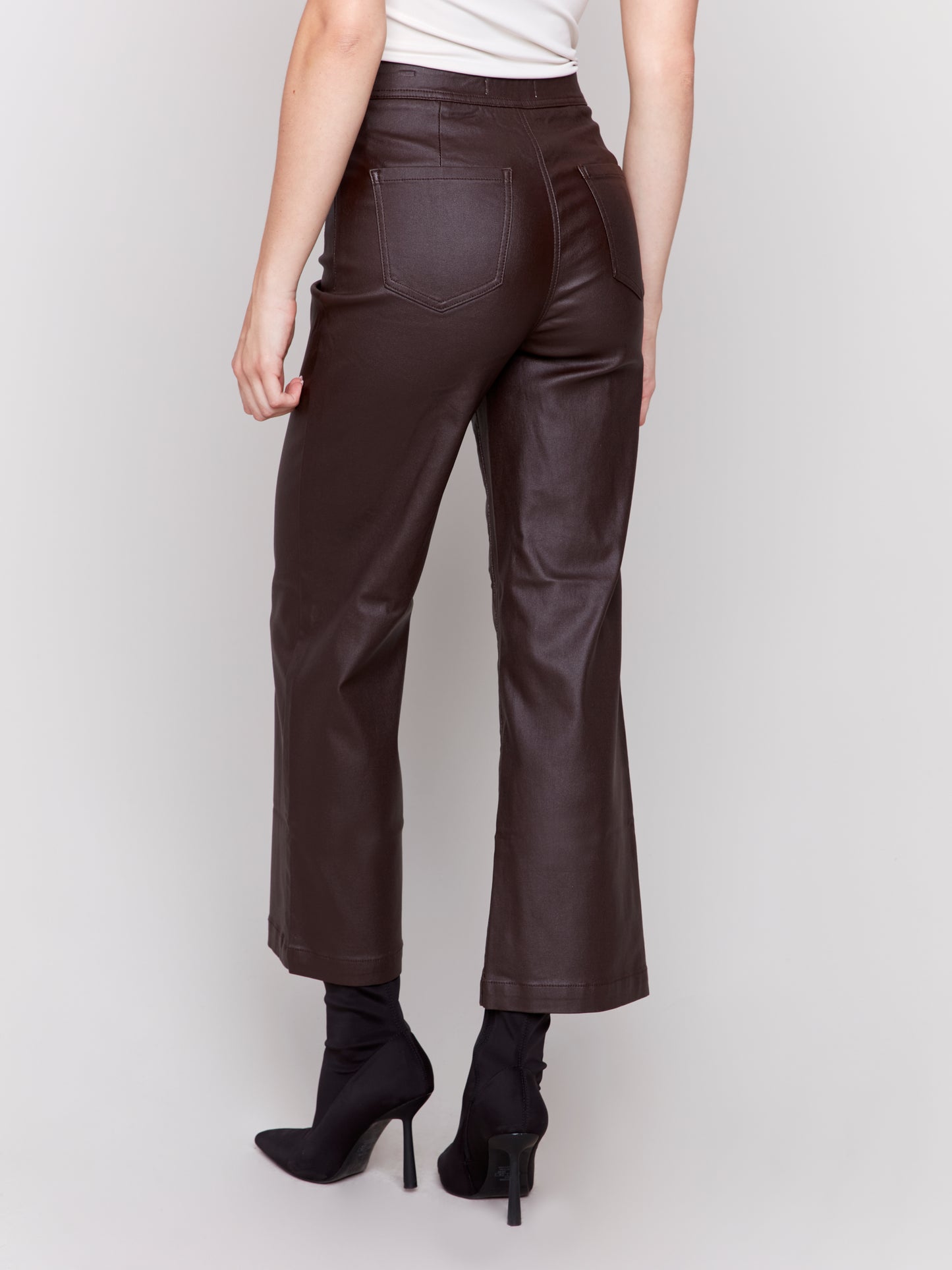 Shiny Wax Flare Leg Pant