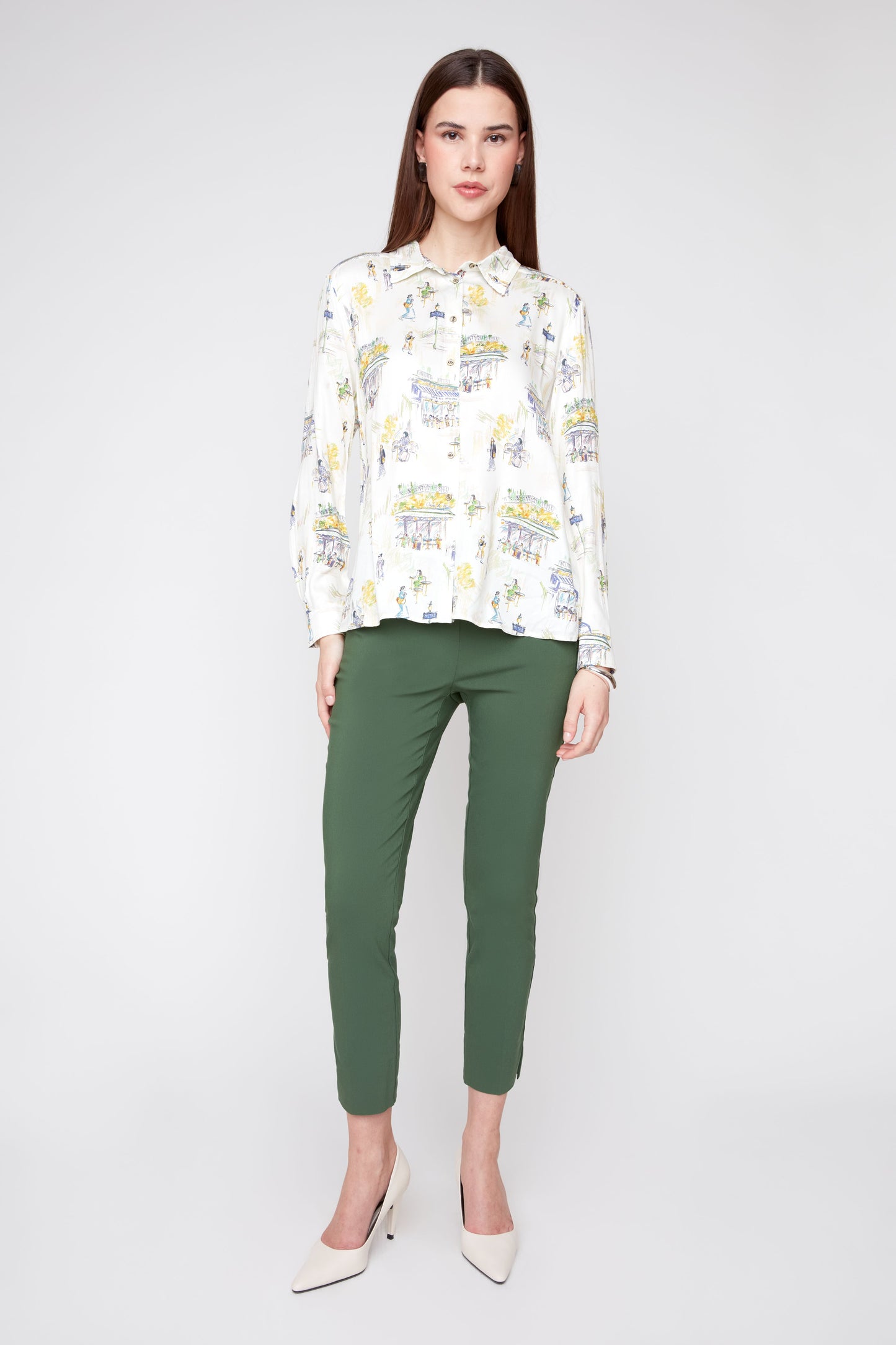 Paris Café Print Blouse