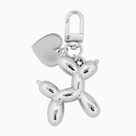 Balloon Dog Heart Bag Charm