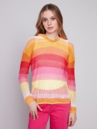 Crochet Fishnet Hoodie Sweater