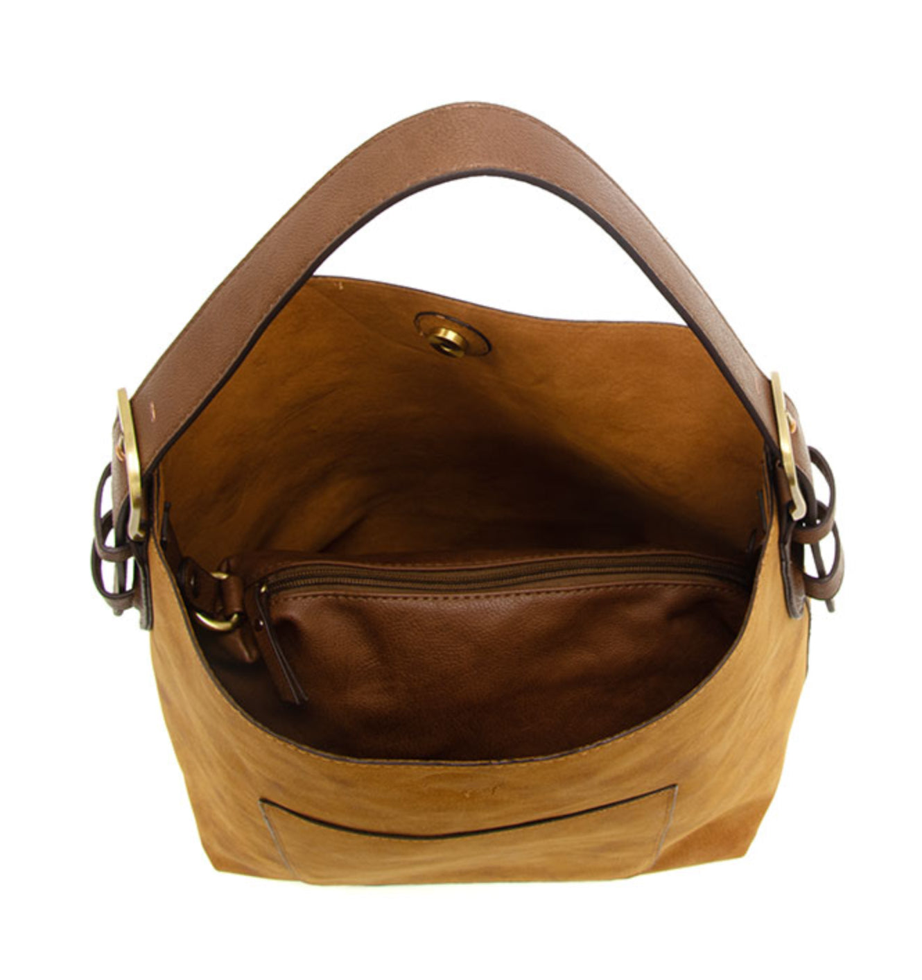 Rich Faux Suede Hobo Handbag