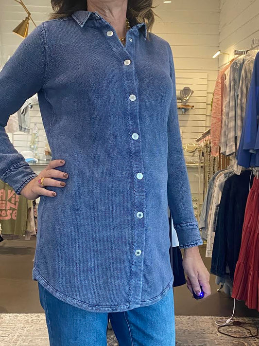 Denim Tunic Cardigan
