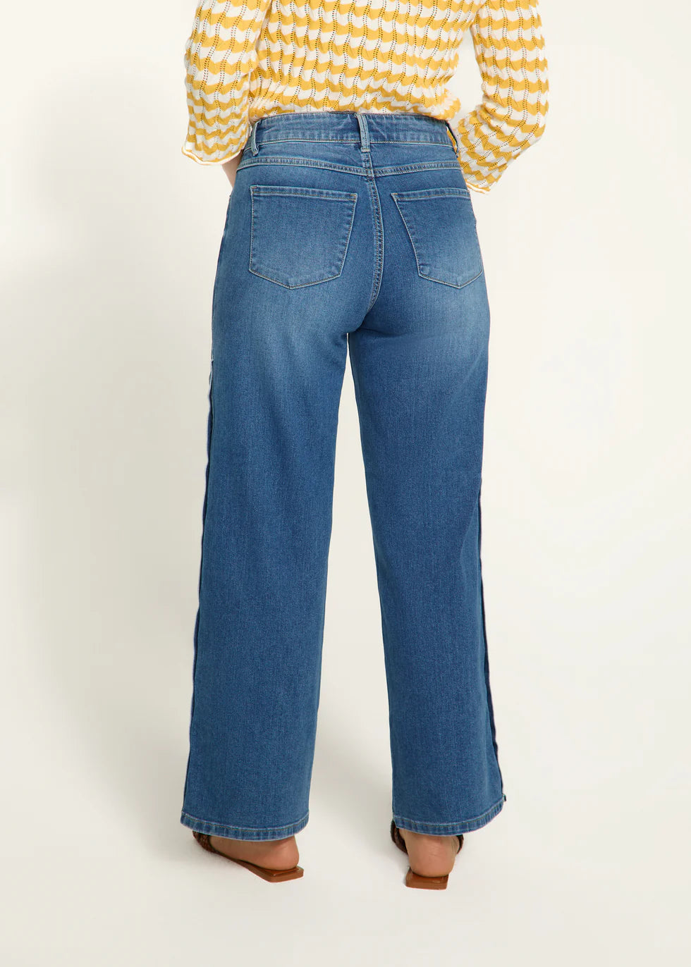 Olivia Snap Sides Wide Leg Jean