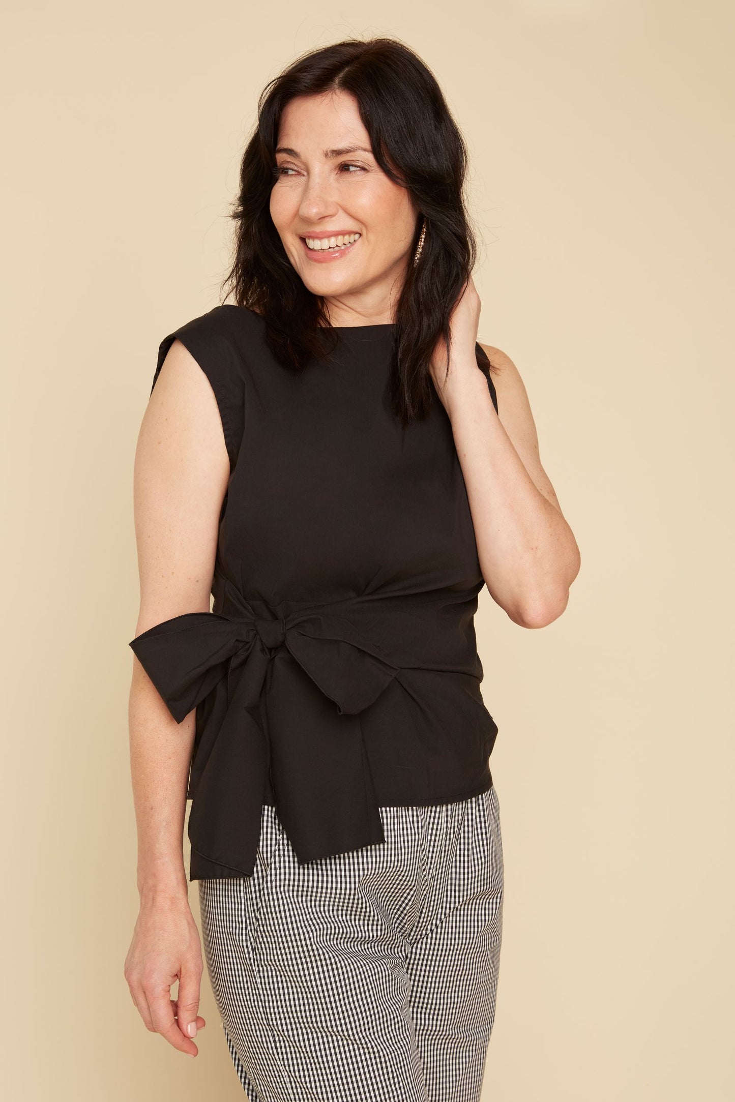 Sleeveless Boat Neck Top