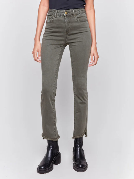 Colored Asymmetrical Leg Pant