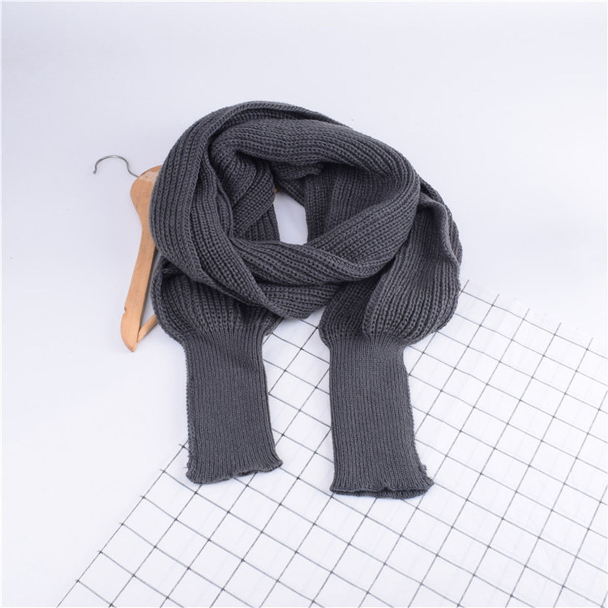 Knitted Sleeve Scarf Shawl