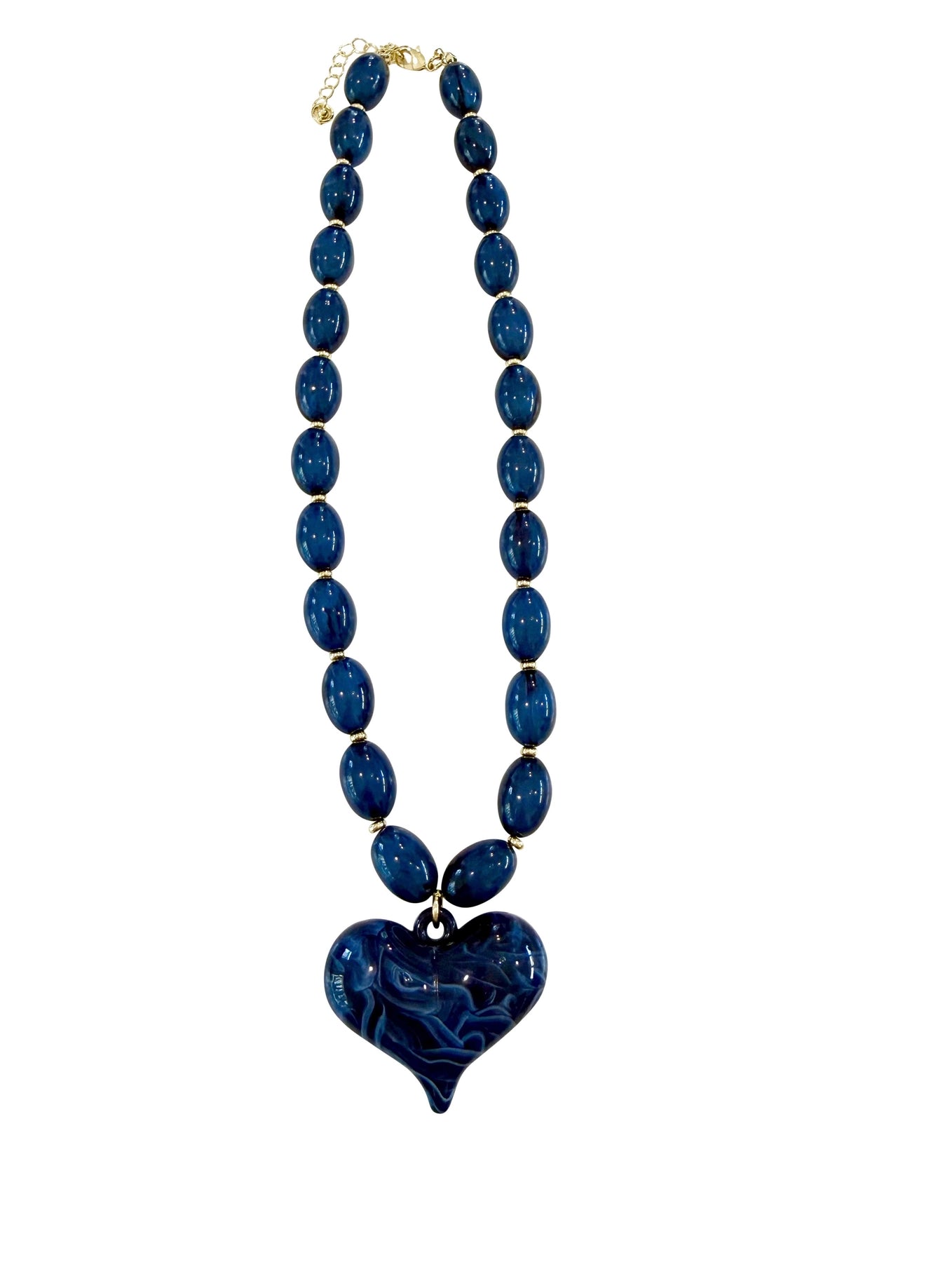 Roxie Beaded Necklace with Heart Charm
