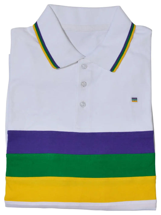 Chest Stripe Adult Short Sleeve Polo