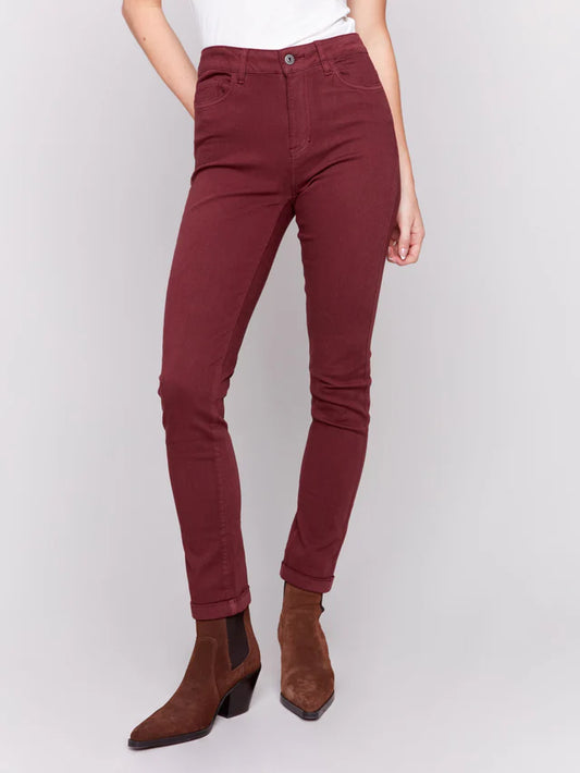 Slim Leg Regular Rise Cuff Hem Jeans