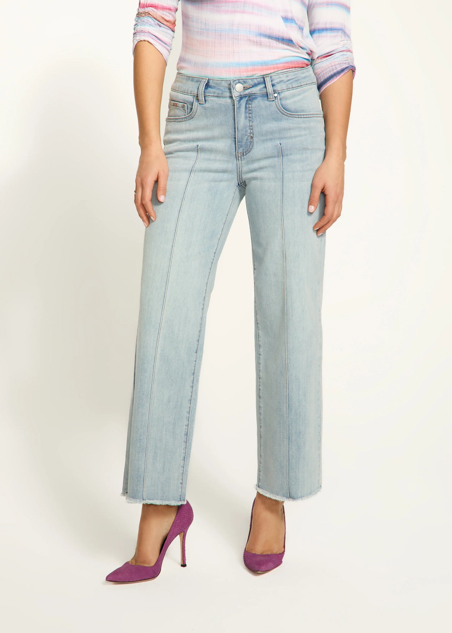 Olivia Wide Leg Pintuck Jean
