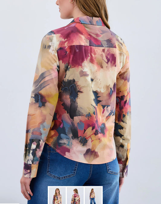 Long Sleeve Split Neck Shirt