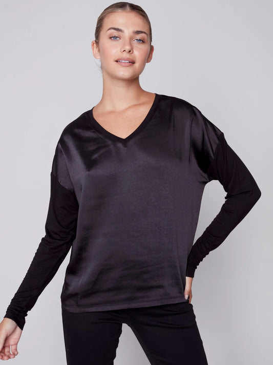 Satin Jersey Knit Top