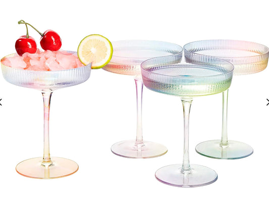 Ripple Ripped Champagne Coup- Set of 4