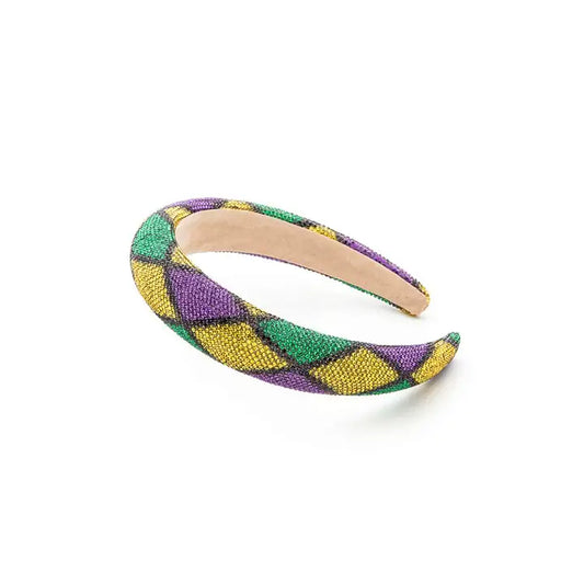Zig Zag Crystal Mardi Gras Headband