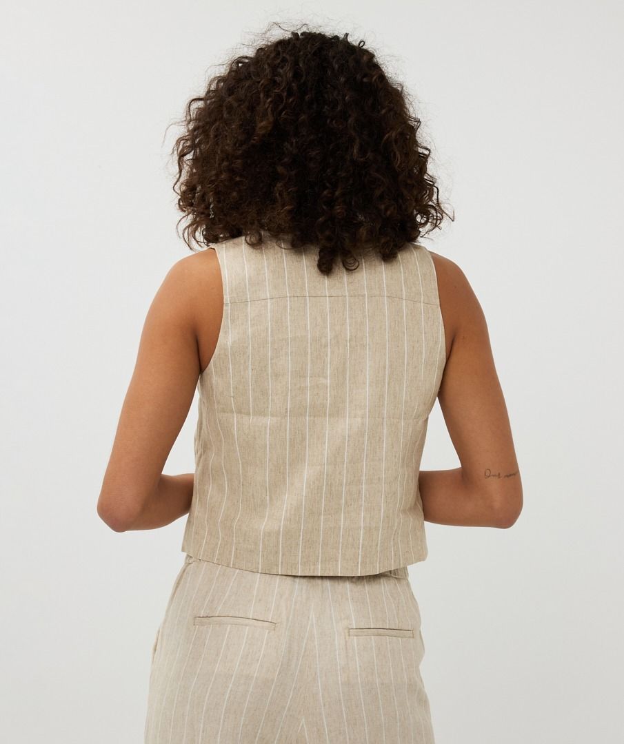 Linen Stripe Vest