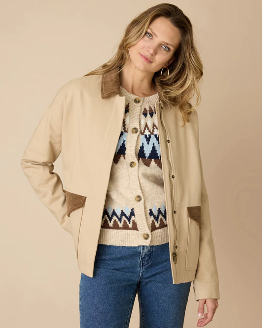 Blakely Twill Chore Jacket With Cord Collar