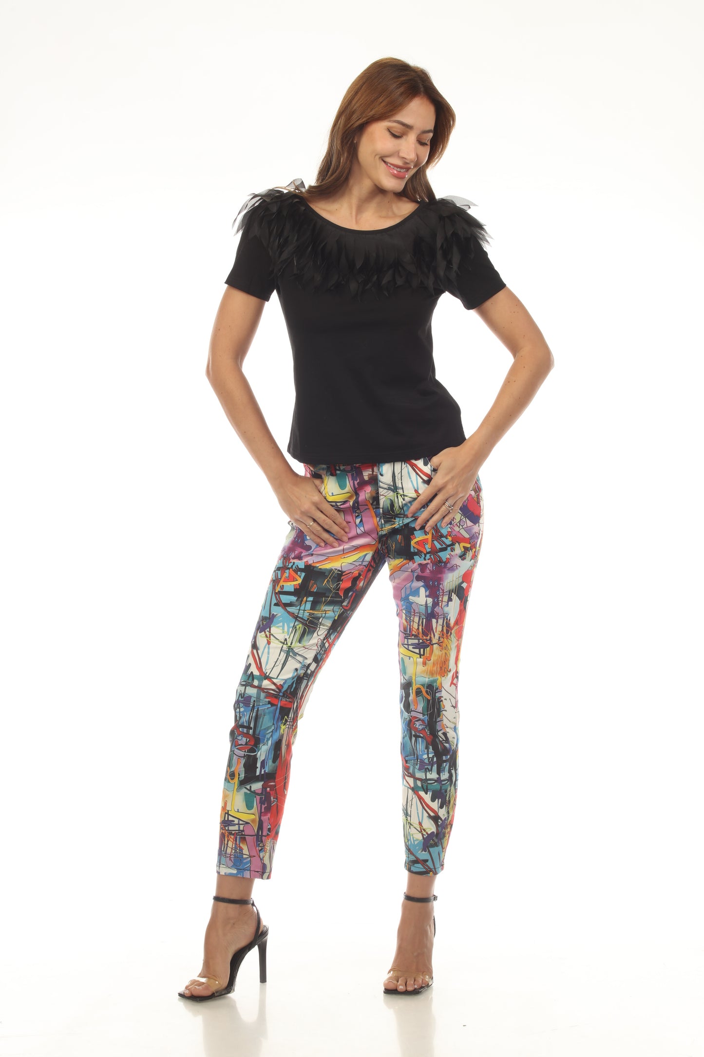 Embellished Scoopneck Short Sleeve Tee