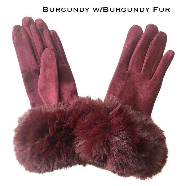 Faux Rabbit Trim Gloves