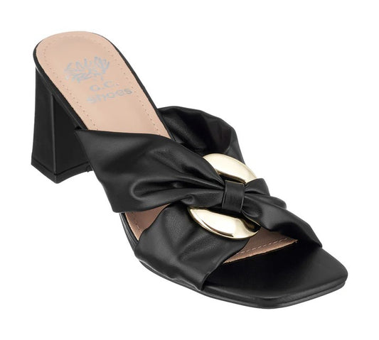 Heeled Slide With Criss Cross Ring