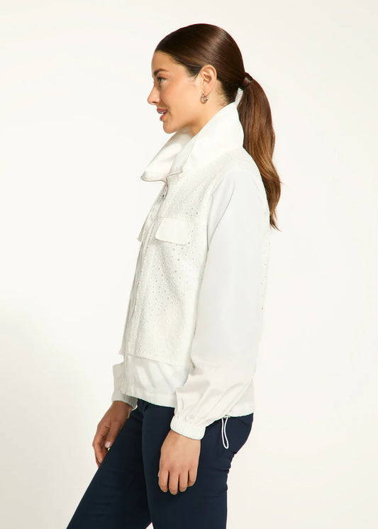 Eyelet/ Lace Combo Jacket