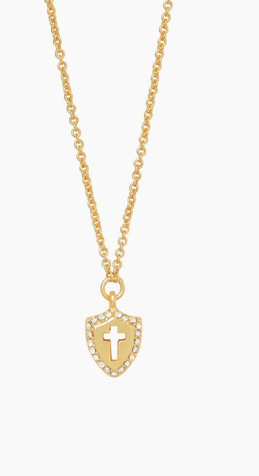 Sea La Vie Faith Over Fear/ Cross Shield Necklace