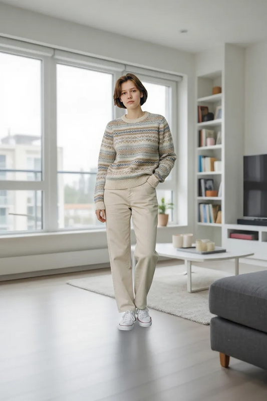 Textured Knit Mock Neck Sweater