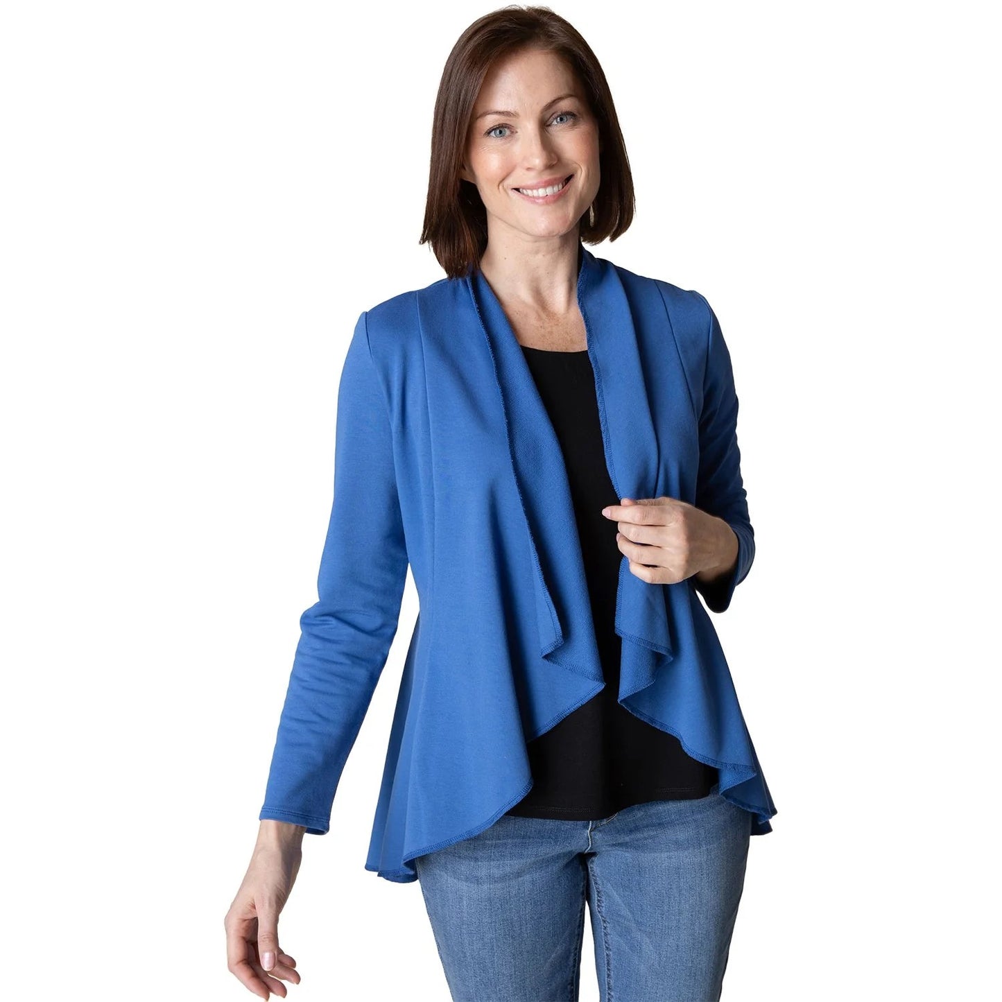Drape Front French Terry Jacket