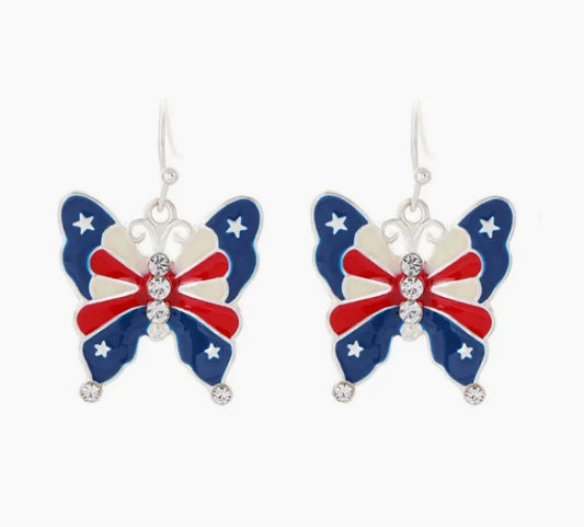 Independence Day Butterfly Earrings