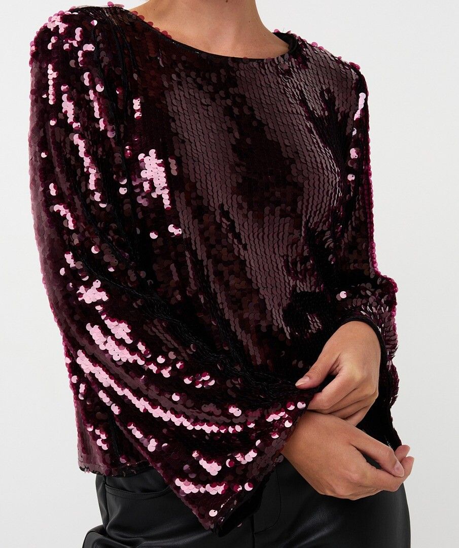 Sequin Flare Sleeve Top