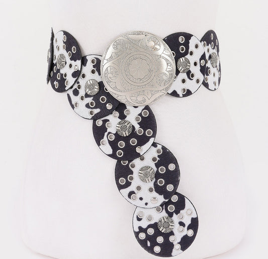 Faux Animal Fur Disc Belt