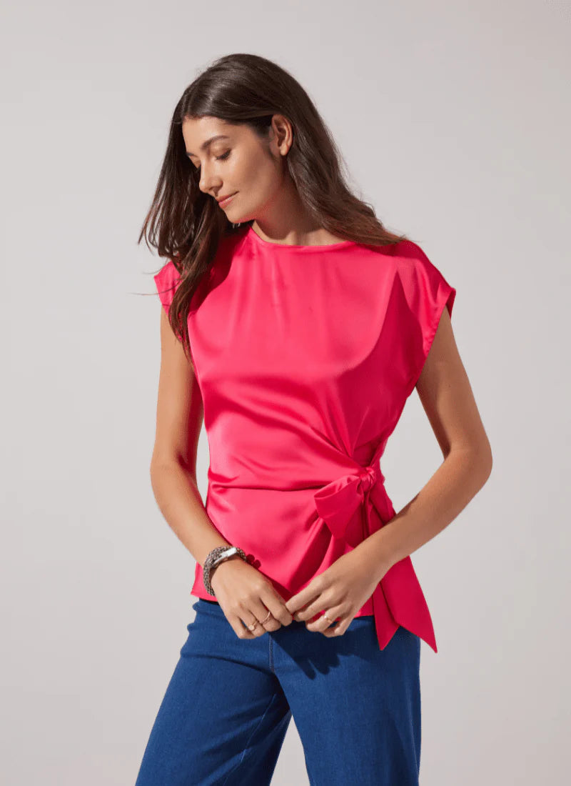 Rosalia Tie Drape Mix Media Top