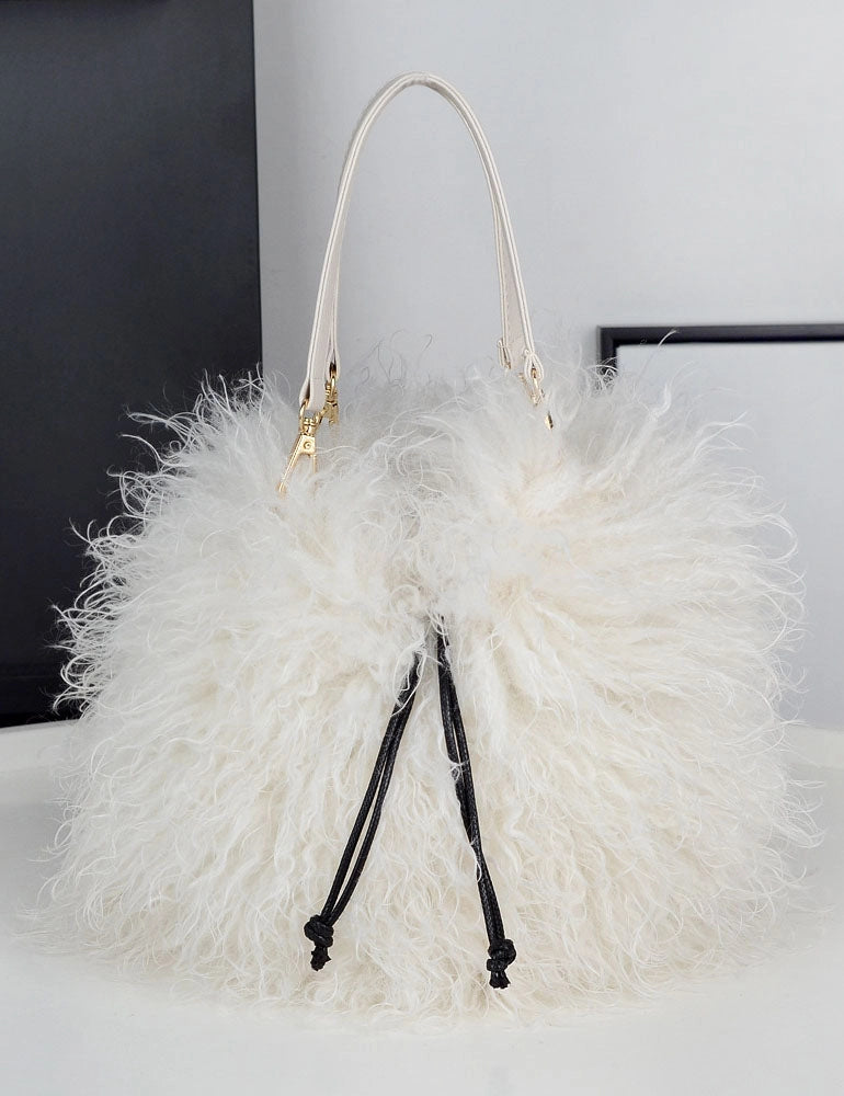 Faux Mongolian Fur Hand Bag