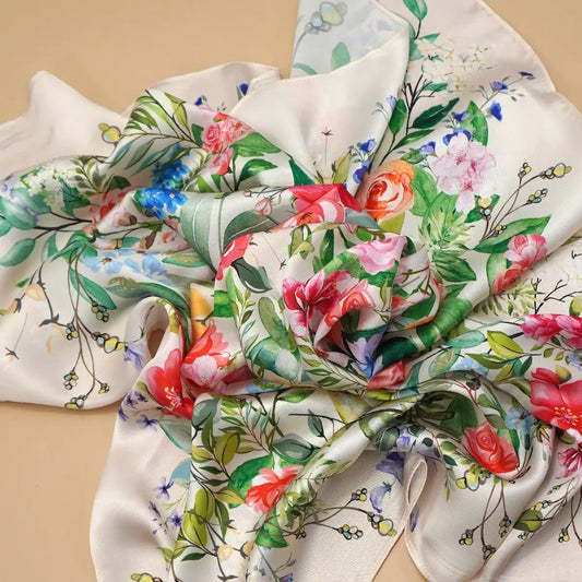 Large Floral Print Bandana Scarf