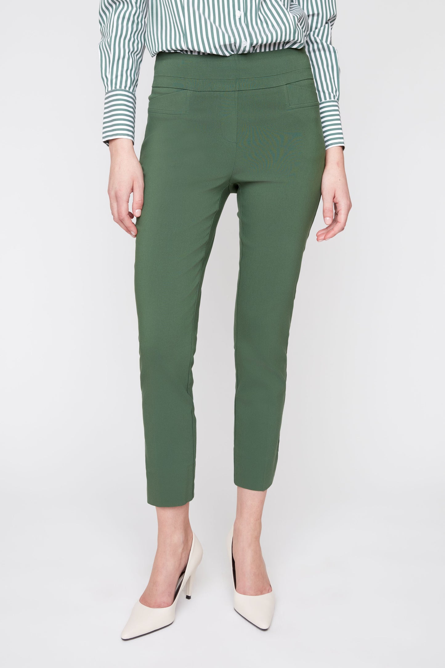 Stretch Pull-On Slim-Ankle Pants