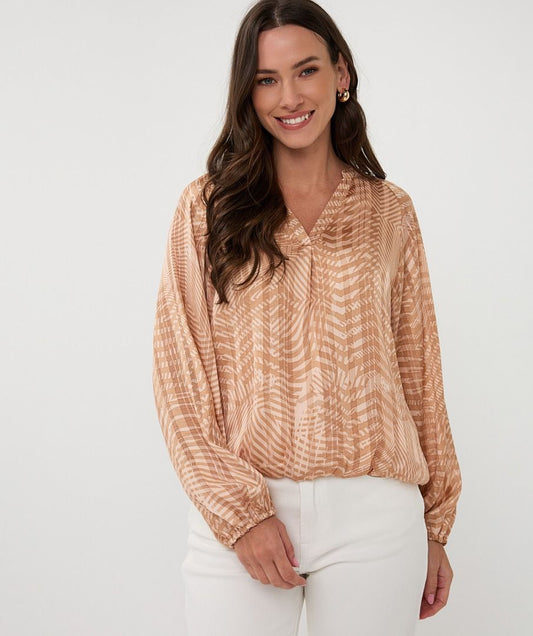 Peaceful Balloon Sleeve Blouse