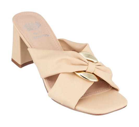 Heeled Slide With Criss Cross Ring