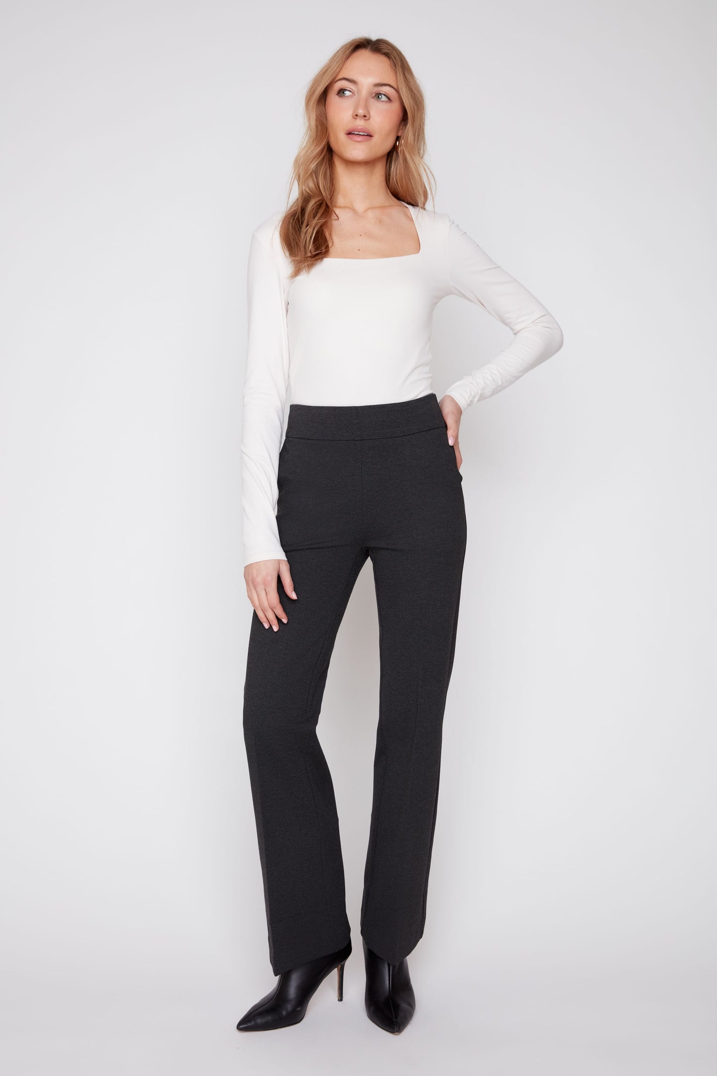 Knit Pull-On Flare Pants