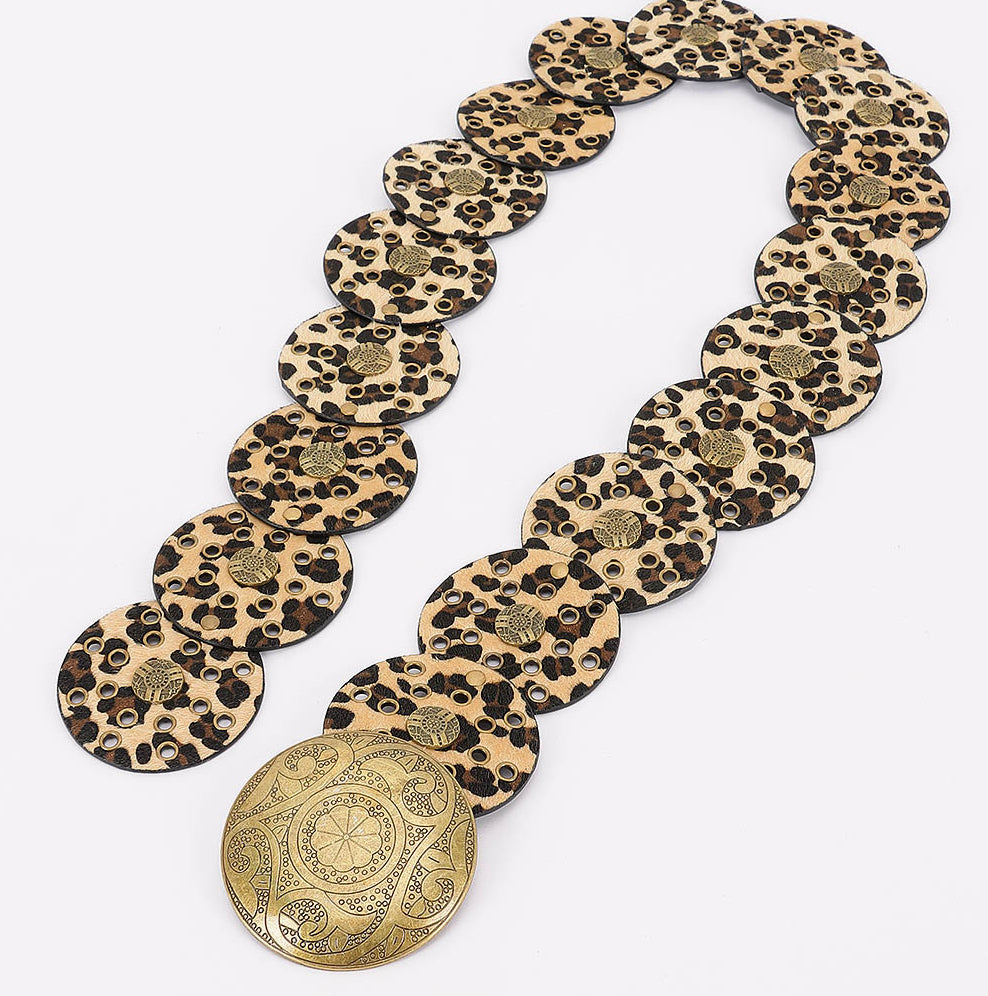 Faux Animal Fur Disc Belt