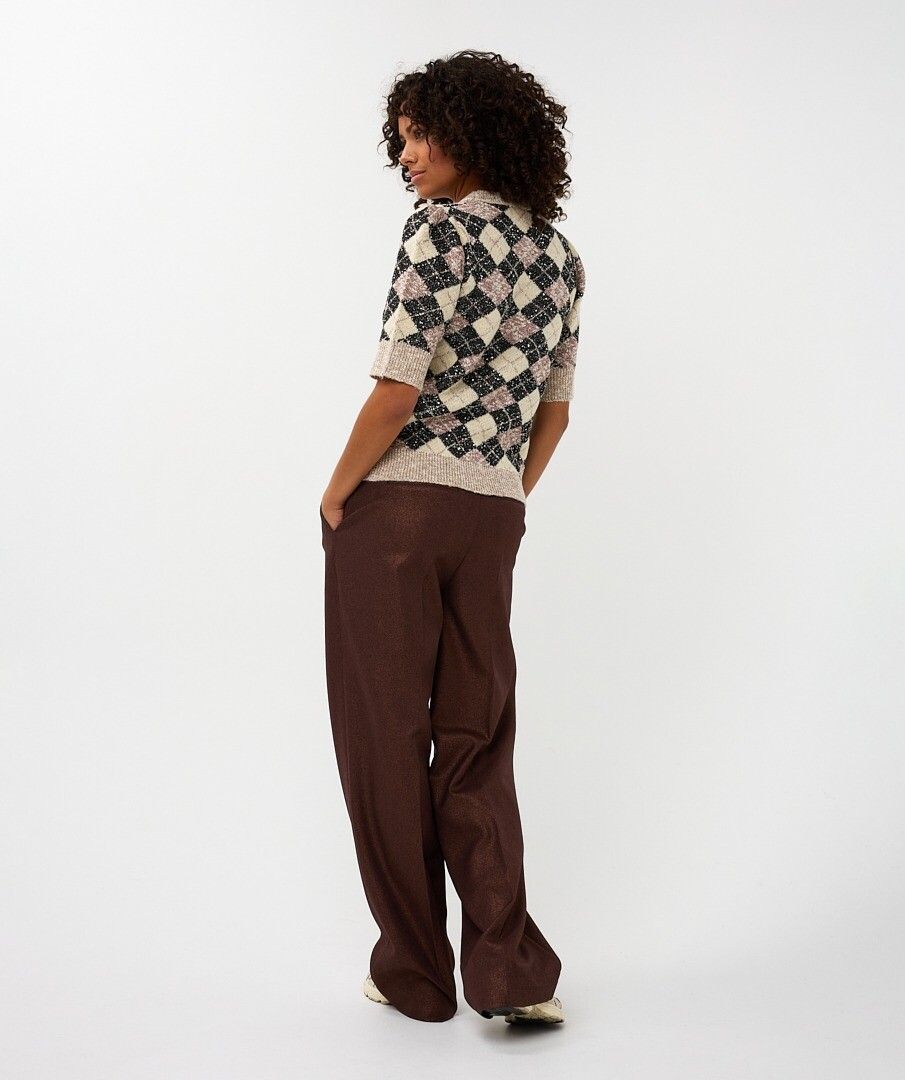 Argyle Short Sleeve Sweater