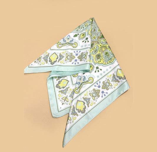 Paisley Mint Silky Feel Bandana Scarf